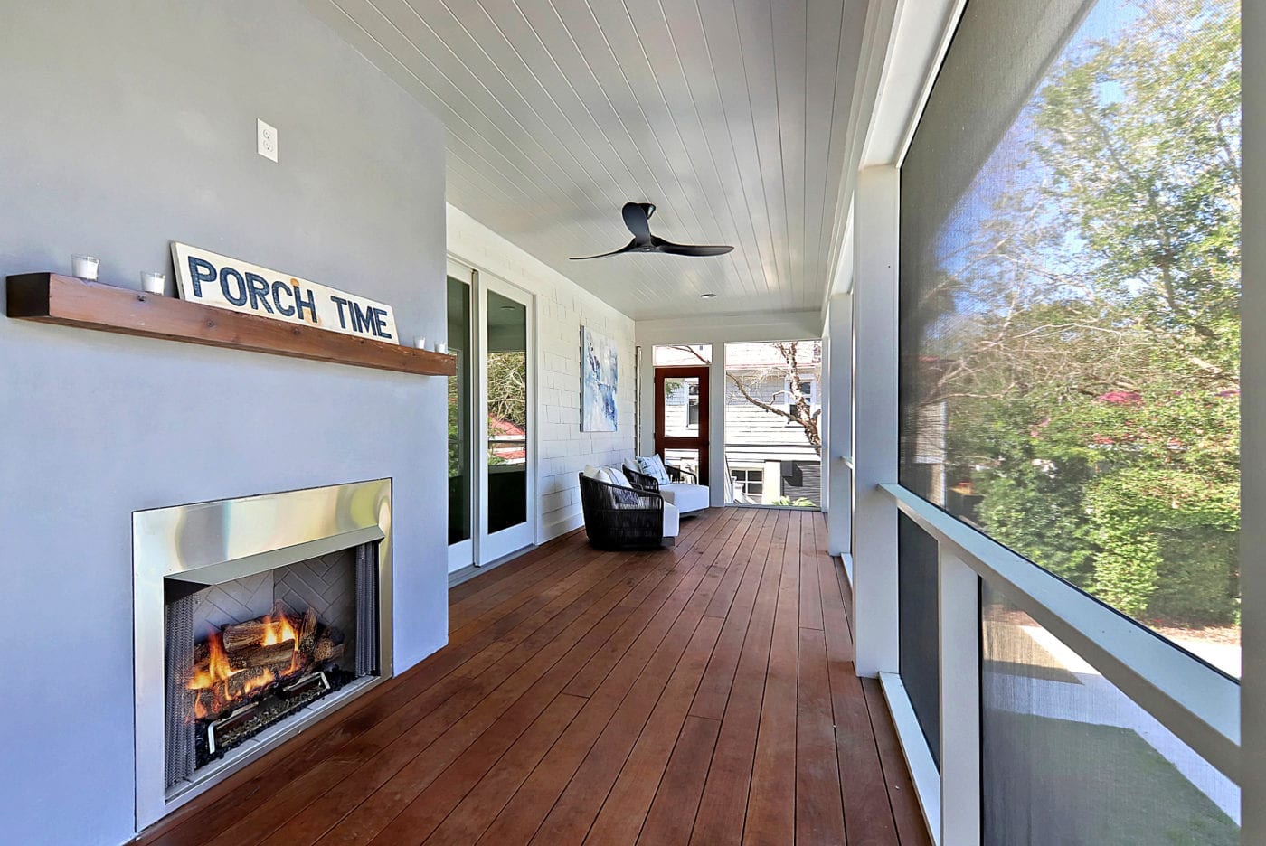 Screened-in Porch with Fireplace