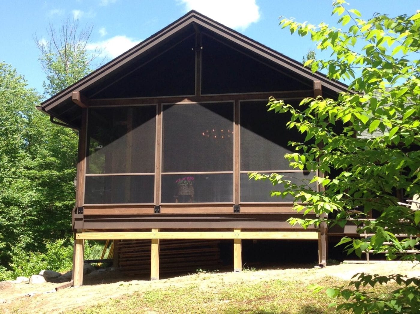 DIY Screened-in Porch Adirondacks