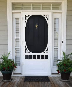 Belle Harbour White Vinyl Screen Door Front View From Screen Tight