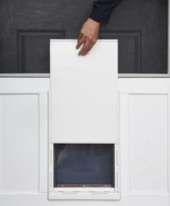 Chesapeake Solid Vinyl Screen XL Pet Door Panel View from Screen Tight