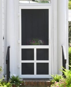 Lafayette White Solid Vinyl Screen Door Front View from Screen Tight