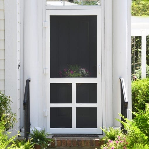 Lafayette White Solid Vinyl Screen Door Front View from Screen Tight