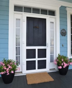 Lafayette Wide Stile Solid Vinyl Screen Door Front View by Screen Tight