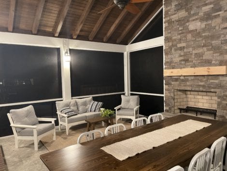 Fast Track Screen Porch with Fireplace